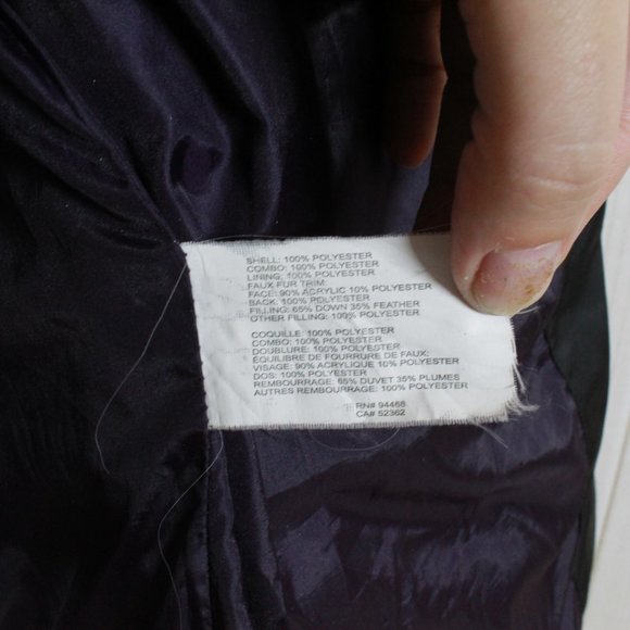 Nautica Black Quilted Insulated Removable Faux Fur Down Puffer Jacket Size M - Picture 8 of 13